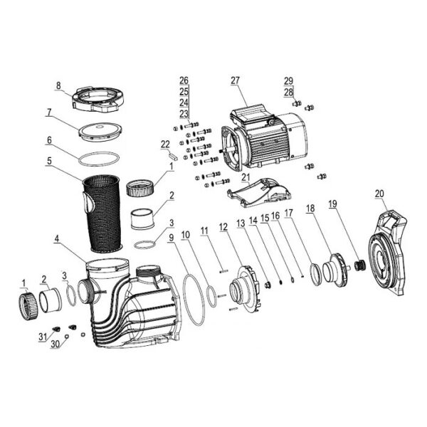 Корпус насоса Mayer Schwimmbad LX SGE (поз. 4) A01080058 для бассейна