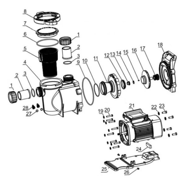 Корпус насоса Mayer Schwimmbad LX SGP (поз. 4) A01210150 для бассейна