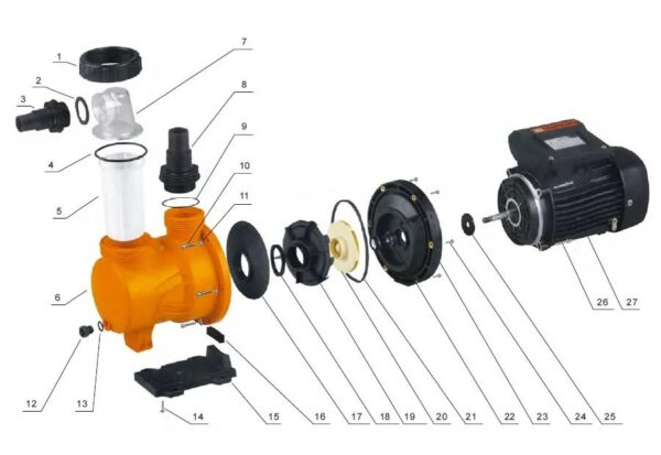 Гайка крышки префильтра насоса Glong FCP 180S/250S B2701081089 для бассейна