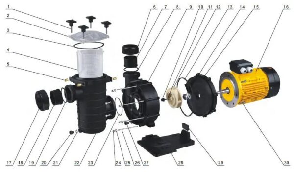 Подставка (основание) c уплотнением для насоса Glong FCP-2200A/3000A/4000A FCP2200A-28 для бассейна