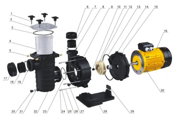 Уплотнительное кольцо крышки префильтра для насоса Glong FСP-2200A/3000A/4000A (поз. 3) для бассейна