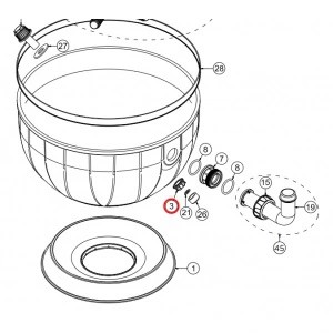 Гайка сливной пробки для фильтра Aqua Aquarius A6079040 для бассейна