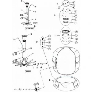 Комплект подключения диффузора фильтра IML FS-900 FS16663-0410 для бассейна