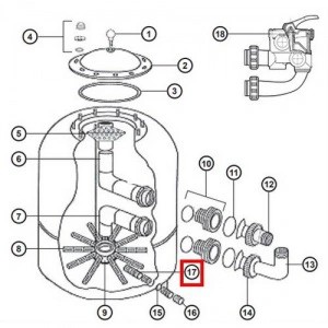 Сепаратор дренажного клапана для фильтра Hayward Powerline Polyester NCX12050 для бассейна