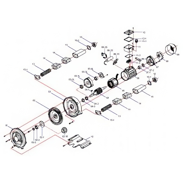 Статор и корпус двигателя компрессора HPE-4019/4018-1 53F (поз. 05 и 06) 009 для бассейна