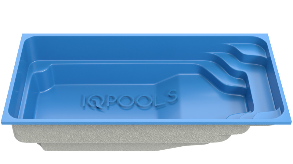 Композитный бассейн IQPools Квартет 7.3х3.2х1.25-1.6 м объем 28 м3 650 кг голубой Композитный бассейн IQPools Квартет 7.3х3.2х1.25-1.6 м объем 28 м3 650 кг голубой
