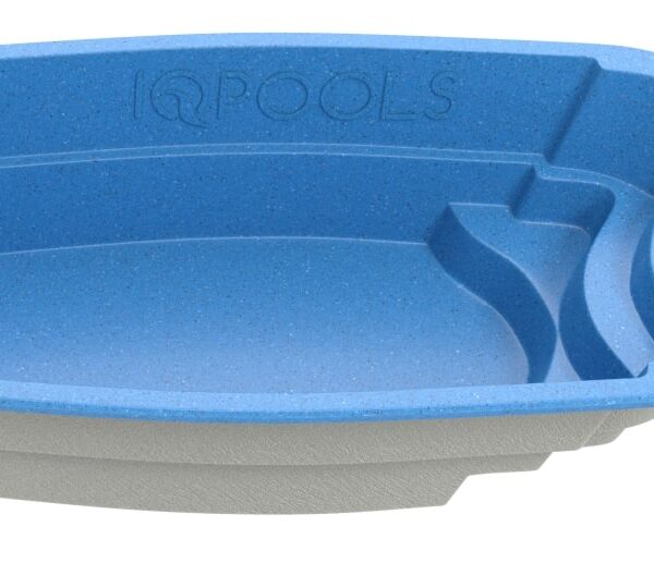 Композитный бассейн IQPools Терция 6.55х3.25х1.55 м объем 25 м3 вес 500 кг голубой гранит