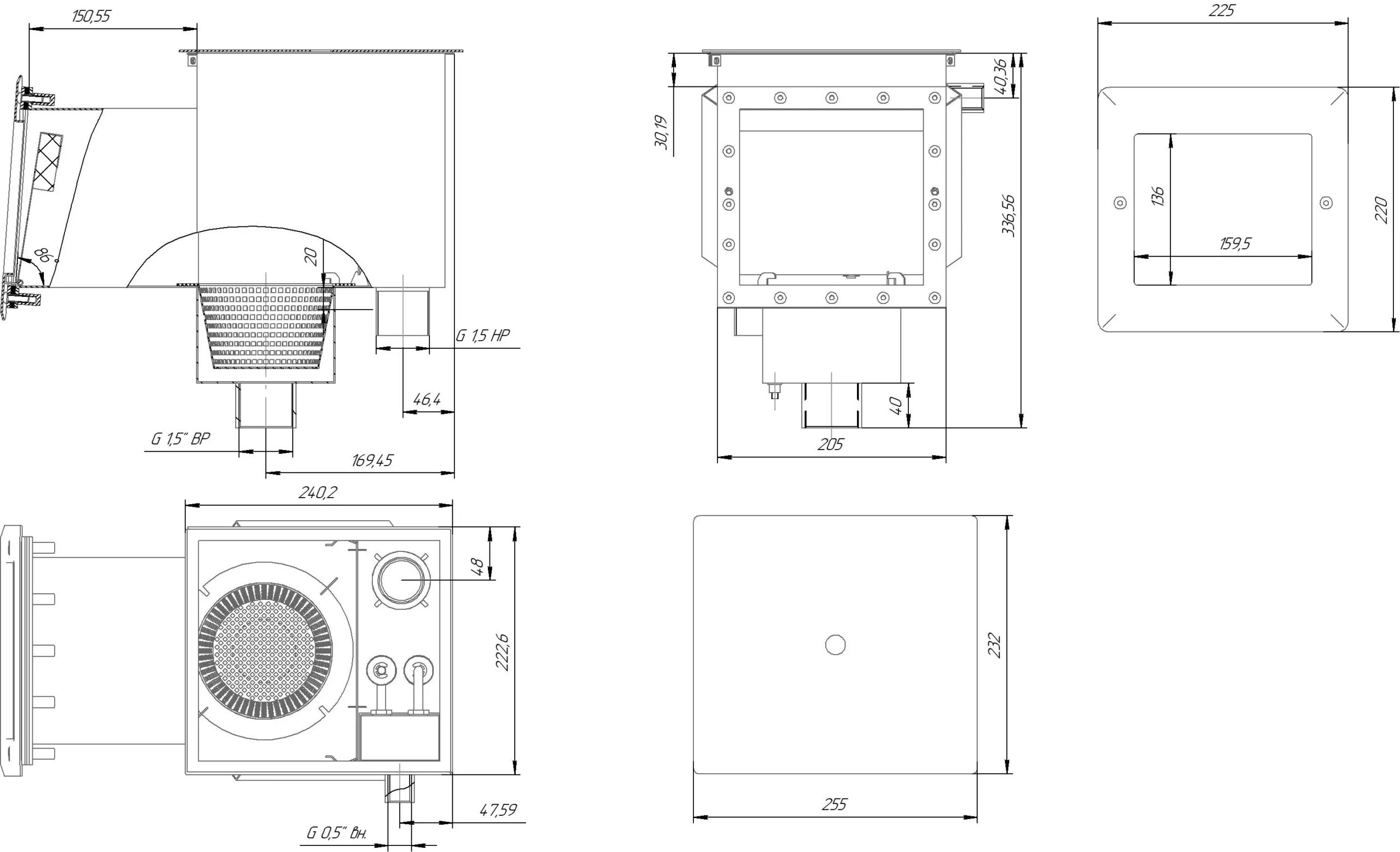 наклонный (Композит) Runwillpools Р3-15ГLN AISI-316L Шлифованный 1.5"-1.5" ВР (внутренняя резьба). Наружная резьба наклонный (Композит) Runwillpools Р3-15ГLN AISI-316L Шлифованный 1.5"-1.5" ВР (внутренняя резьба). Наружная резьба