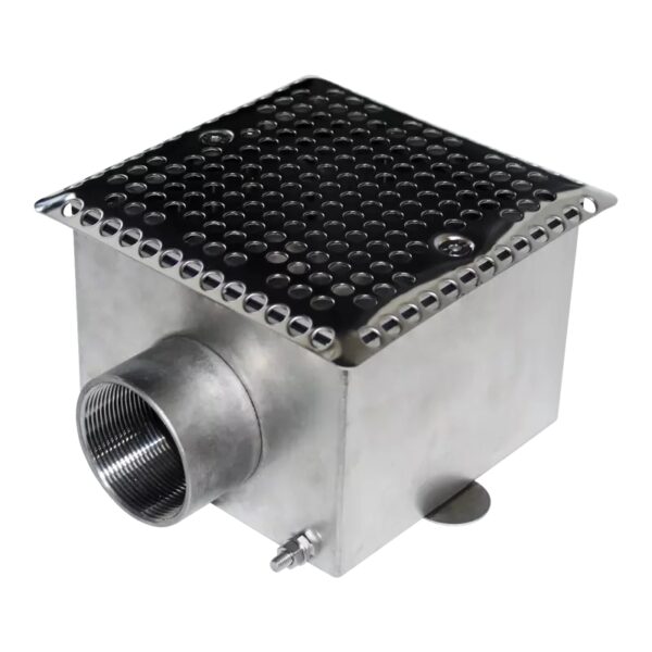 Донный слив квадратный для бассейна 150x150x100 2" (Плитка) Runwillpools Р4-07LN AISI-316L шлифованный