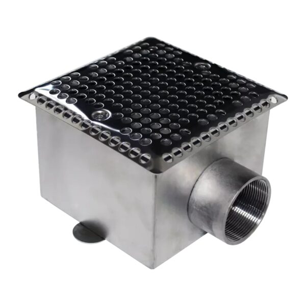 Донный слив квадратный для бассейна 150x150x100 2" (Плёнка) Runwillpools Р4-08N AISI-304 шлифованный