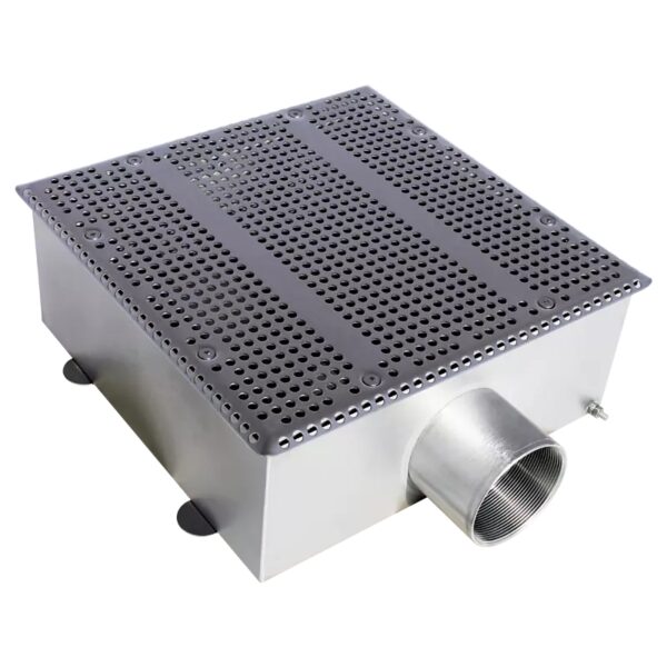Донный слив квадратный для бассейна 350x350x150 3" (Плитка) Runwillpools Р4-11LN AISI-316L шлифованный