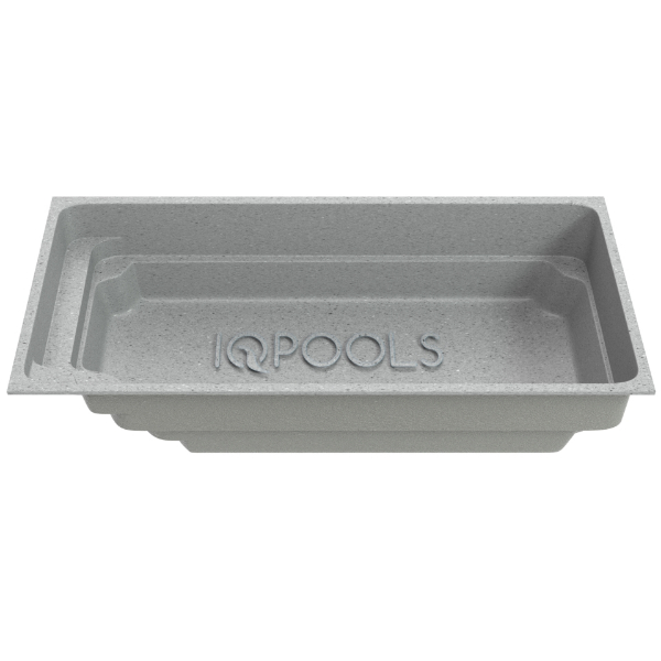 Композитный бассейн IqPools Байкал 8х3.5х1.57 серый прямоугольный 30 м3