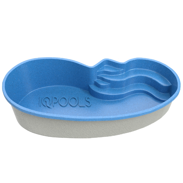 Композитный бассейн IqPools Релакс 7.5х3.5х1-1.62 голубой овальный 30 м3