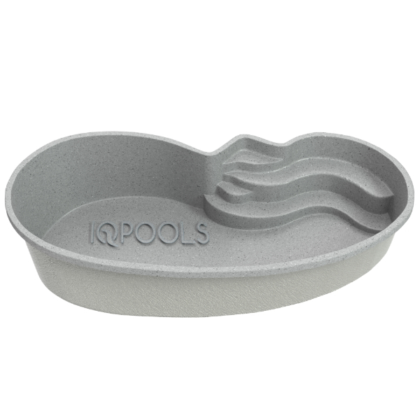 Композитный бассейн IqPools Релакс 7.5х3.5х1-1.62 серый овальный 30 м3